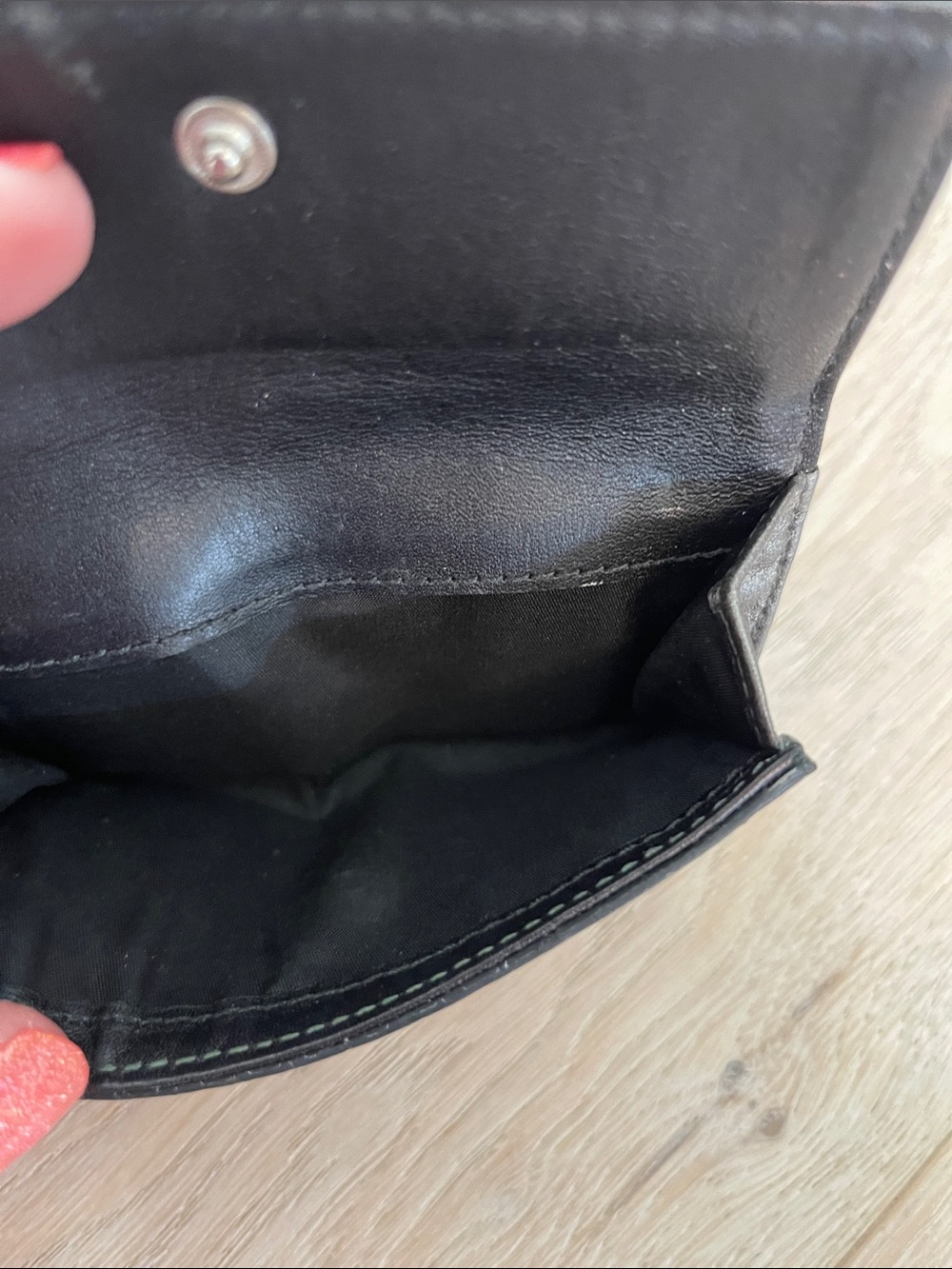 COACH Black Signature Wallet with Metallic Trim - Picture 3 of 5